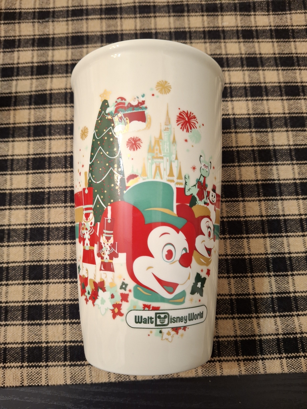 Disney Starbucks Christmas 2021 Ceramic Travel Tumbler 12oz Walt Disney World
